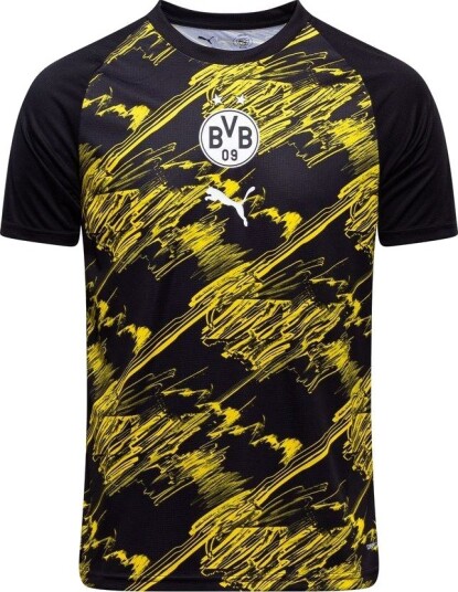 Dortmund Trenings T skjorte Pre Match   PUMA Svart/raskere Gul Barn størrelse 140 cm