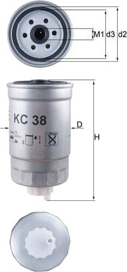 Drivstoffilter MAHLE ORIGINAL KC 38