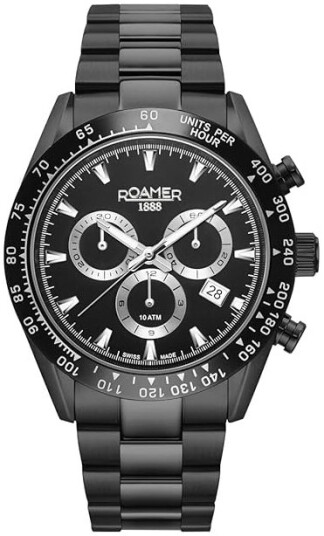 Roamer Monza Herreklokke 850837 44 55 20 Monza 100 Sort/Stål Ø42 mm
