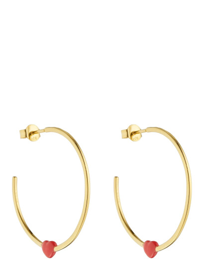 DESIGN LETTERS Little Big Love Hoops (Set Of 2 Pcs)   Goldplated |Guld |One Size