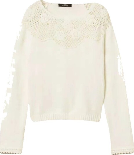 Twinset, Dame, Strikkevarer, Hvit, XS,