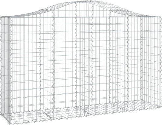 vidaXL Gabionkurver buede 12 stk 200x50x120/140 cm galvanisert jern