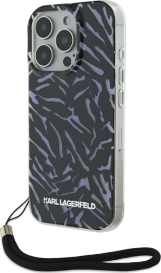 Karl Lagerfeld Zebra Mobildeksel med Snor til iPhone 16 Pro - Lilla