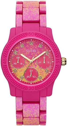 Guess Dameklokke W0944L3 Flerfarget/Gummi Ø40 mm Guess Dameklokke W0944L3 Flerfarget/Gummi Ø40 mm