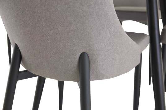 Venture Design Plaza & Leone spisegruppe Svart/grå 4 st stoler & bord 100 cm