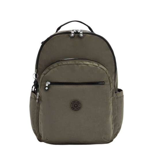 Kipling Seoul stor ryggsekk med PC lomme Green Moss