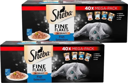 Sheba Våtfôr Fine Flakes Menu 2X40X85 G Fish