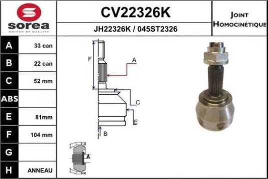 Drivledd EAI CV22326K Drivledd EAI CV22326K