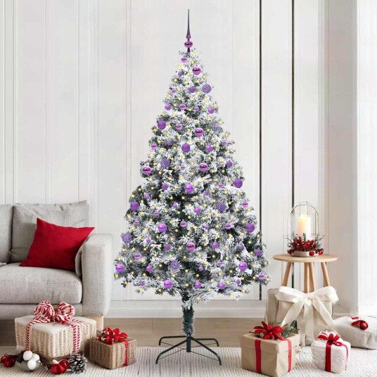 Kunstig juletre med 300 LED grønn 210 cm PVC og Stål og Plast Kunstig juletre med 300 LED grønn 210 cm PVC og Stål og Plast