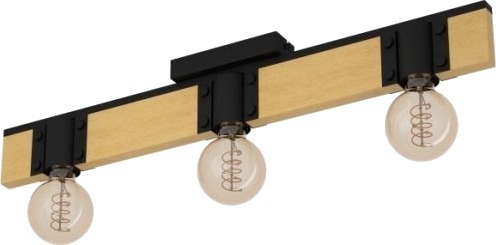 Eglo Bailrigg Taklampe 3Xe27 Sort/Natur Fsc Eglo Bailrigg Taklampe 3Xe27 Sort/Natur Fsc