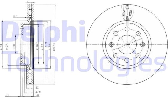 DELPHI BG4004C Bremseskive