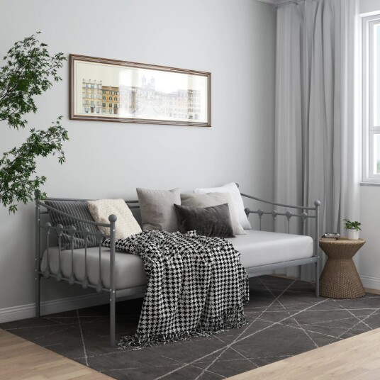 vidaXL Ramme til sovesofa grå metall 90x200 cm