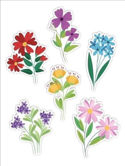 Learnhow Vindusdekor Dobbeltsidig – Blomster 02 6 Stk