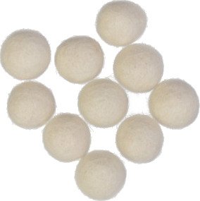 Creafelting Ullkuler/Filtkuler 20mm Natur Hvit W1 10 stk