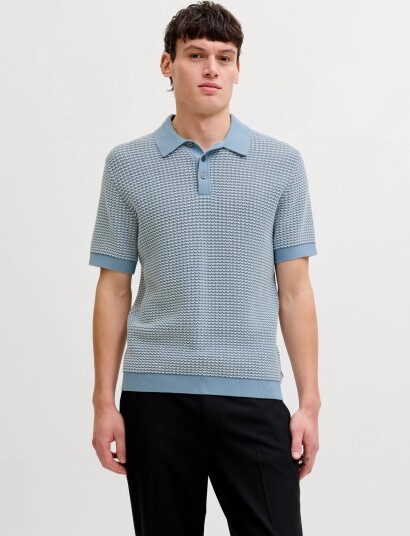 Jack & Jones Jprblukingsley Knit Polo Ss Ln Blue S
