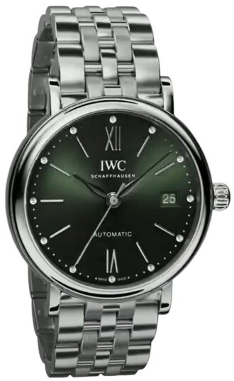 IWC Dameklokke IW458602 Portofino Grønn/Stål Ø37 mm