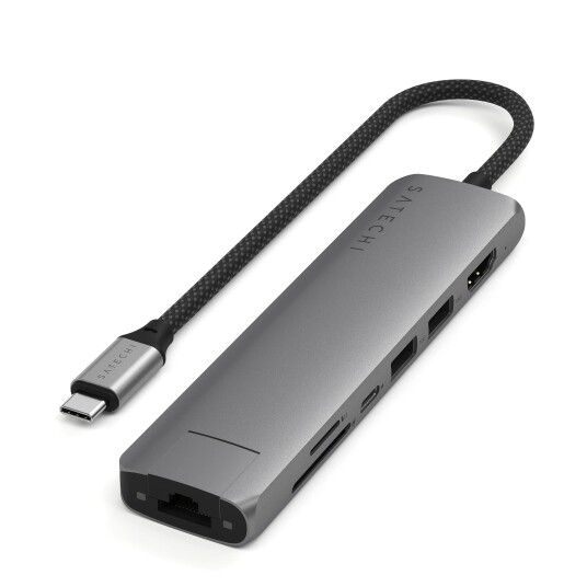 Satechi Slim 7 Multiport Adapter Stellargrå Satechi Slim 7 Multiport Adapter Stellargrå