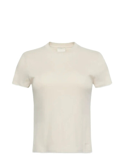 Calvin Klein Ss Supima Crewneck - Beige - XS