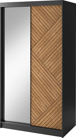 eltapSkyvegarderobe Marrphy Ii 120x60x220 med speilSvartGarderobeskap & klesskap