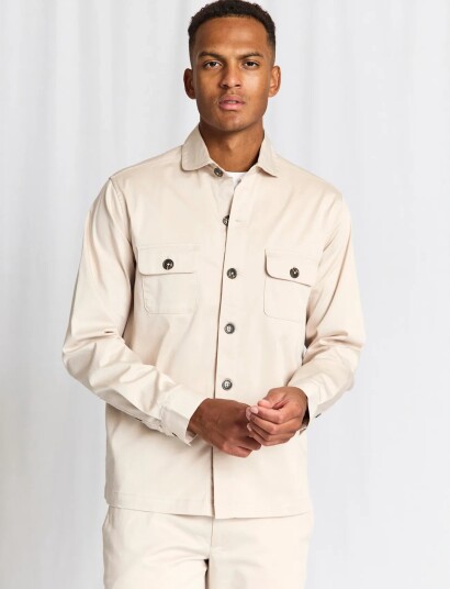 Bruun & Stengade Bs Rocco Regular Fit Overshirt Beige M