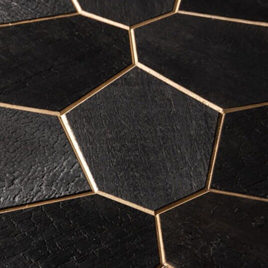 Veggpanel Emotionwood Hexagon Abachi Yakisugi