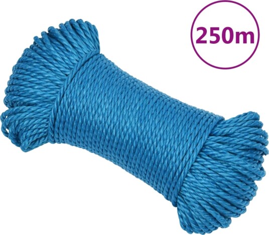  Arbeidstau blå 6 mm 250 m polypropylen