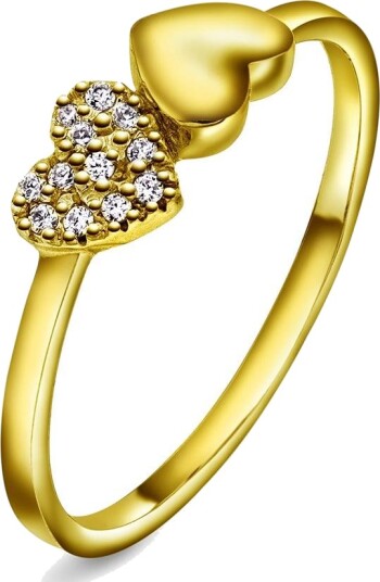 Shapes By Gulldia Twinkle hearts ring i 925 forgylt sølv størrelse Twinkle Hearts ring i sølv str 60