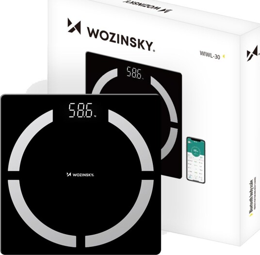 Wozinsky WIWL 30 Personvekt med Bluetooth Maks 180 kg Svart