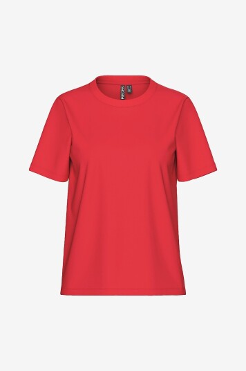 Pieces T skjorte pcRia SS Solid Tee Rød