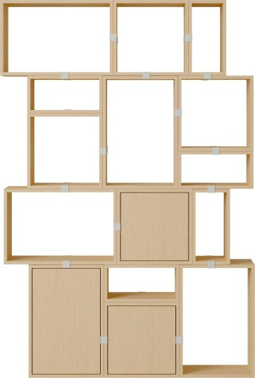 Stacked Configuration 2 Bokhylle Eik