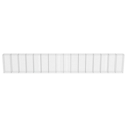  Gabion med topp- og bunndekke galvanisert stål 900x50x150 cm