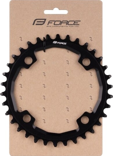 FORCE NW drev 34T 4-bolt BCD 104 CNC aluminium 10/11 og 12 gir sort