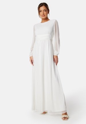 Bubbleroom Occasion Dahlia Round Neck Maxi Dress White 44