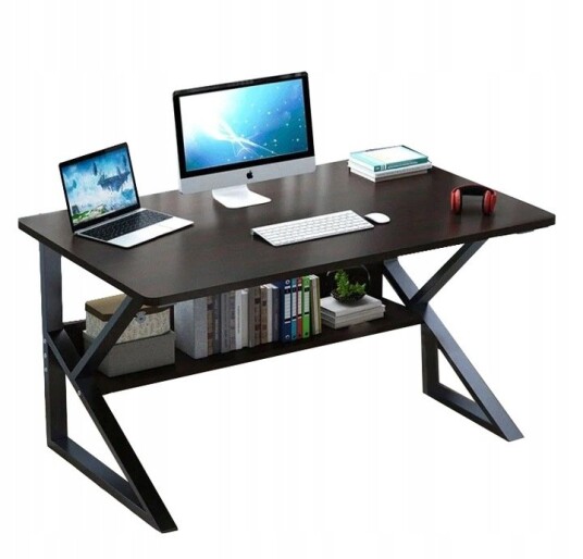 Datamaskinbord kontorbord med hylle 100x60 cm Svart Datamaskinbord kontorbord med hylle 100x60 cm Svart