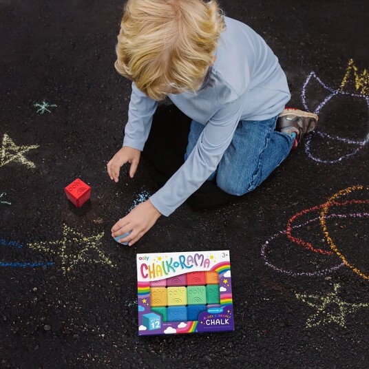 Ooly Sidewalk Chalk Chalk O Rama Block 12 pcs Multi/Patterned One Size