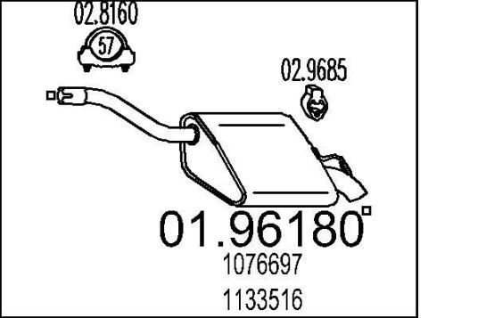 Bakre eksospotte MTS 01.96180