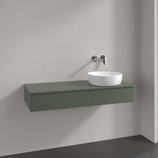 Villeroy & Boch Antao Servantskap med 1 skuff 120x50x19 cm m/lys Grønn Matt Villeroy & Boch Antao Servantskap med 1 skuff 120x50x19 cm m/lys Grønn Matt