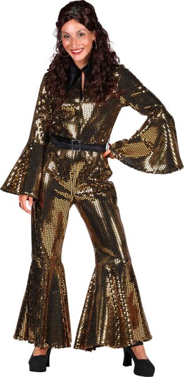 Thetru B.v. 70-talls Disco Jumpsuit Gull Kostyme Deluxe X-Large 3828-1400-00XL