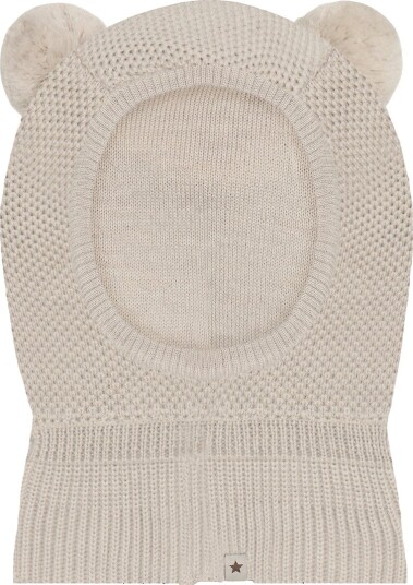 Huttelihut Balaclava Windstop Pompoms Beige 50\12/24M