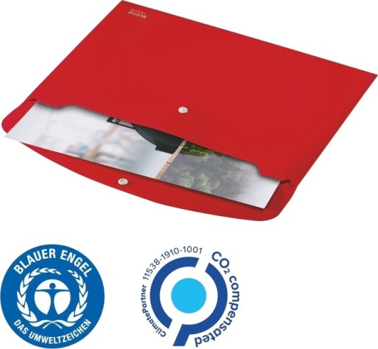 Leitz Recycle Dokumentmappe For A4 210 X 297 Mm Kapasitet: 60 Ark Rød