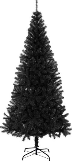 Juletre med 300 LED med stativ Svart 210 cm PVC Juletre med 300 LED med stativ Svart 210 cm PVC