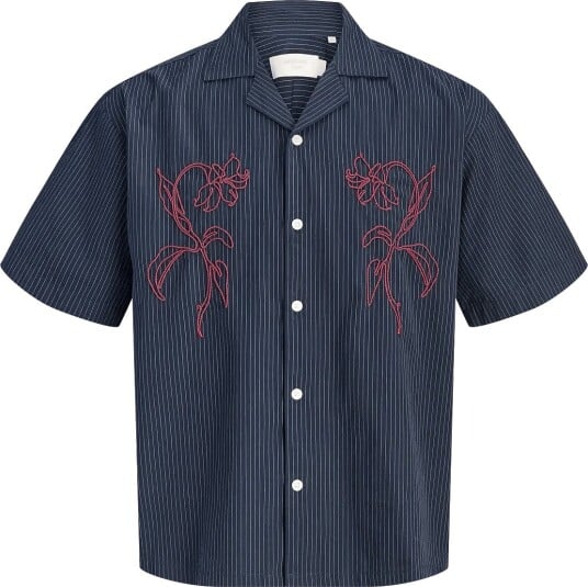 Jack & Jones Joratocha Embroidery Shirt Ss Navy XL