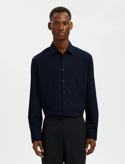 Selected Slhreg Performance Shirt Ls Noos Navy L Selected Slhreg Performance Shirt Ls Noos Navy L