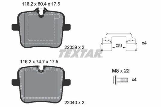 Bremseklosser TEXTAR 2203901