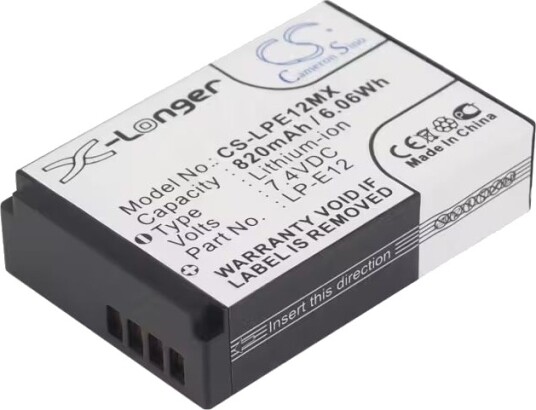 Batteri for LP-E12 erstatningsbatteri
