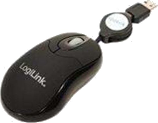 LogiLink Mini USB Optisk Mus med Indragbar Kabel - 800 DPI - Svart LogiLink Mini USB Optisk Mus med Indragbar Kabel - 800 DPI - Svart