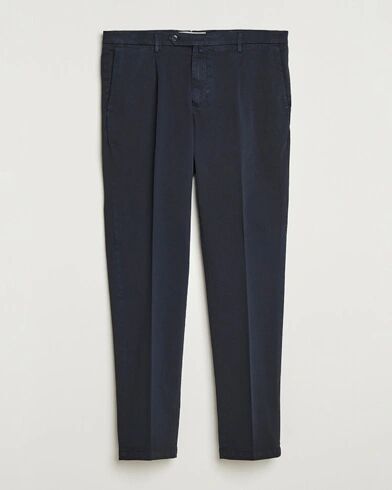 Briglia 1949 Easy Fit Pleated Cotton Stretch Chino Navy