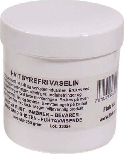 Vaselin Hvit Syrefri 250 g