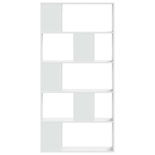 Bokhylle 5 etasjer hvit 80,5x23,5x162,5 cm konstruert tre Bokhylle 5 etasjer hvit 80,5x23,5x162,5 cm konstruert tre