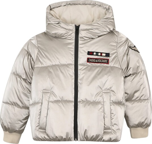 Zadig & Voltaire Kids Puffer Jacket Gold 140